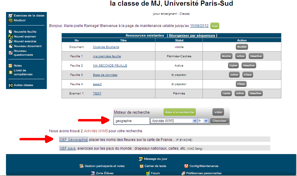 Recherche d'un module de gographie