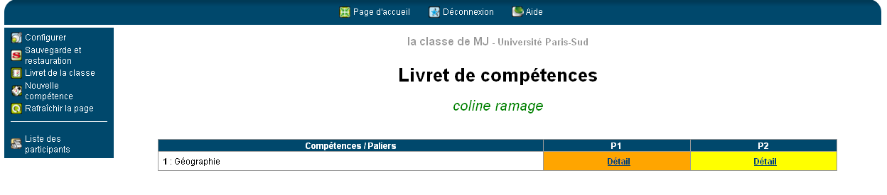 Dtail d'une comptence